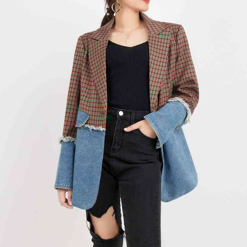 Denim stitching jacket autumn trendy loose Korean style fashion tops women' design sense 210525, Blue
Denim stitching jacket autumn trendy loose Korean style fashion tops women' design sense 210525, Blue