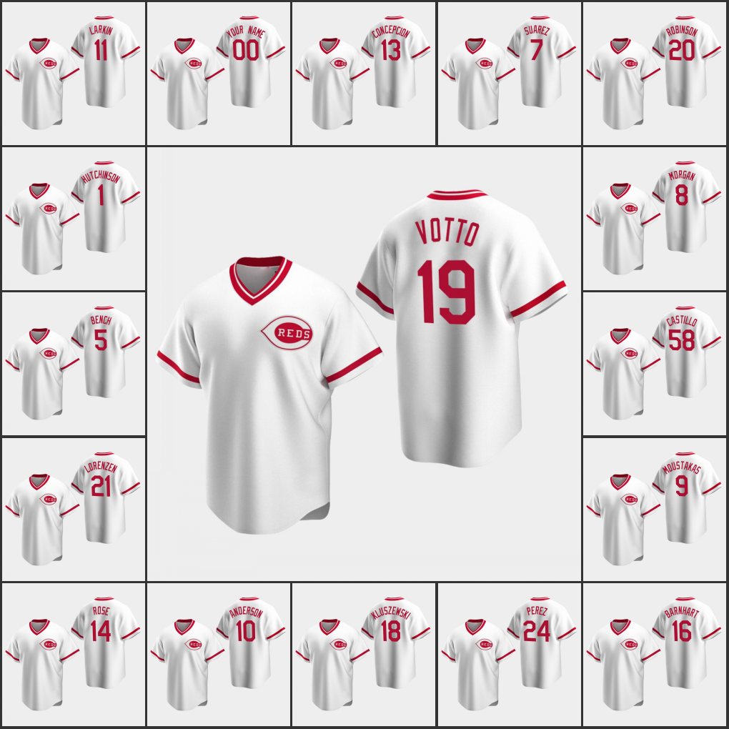 CincinnatiReds Men Women Youth #14 Pete Rose 19 Joey Votto 7 Eugenio Suarez 21 Michael Lorenzen Custom White Home Cooperstown Collection Jersey
CincinnatiReds Men Women Youth #14 Pete Rose 19 Joey Votto 7 Eugenio Suarez 21 Michael Lorenzen Custom White Home Cooperstown Collection Jersey