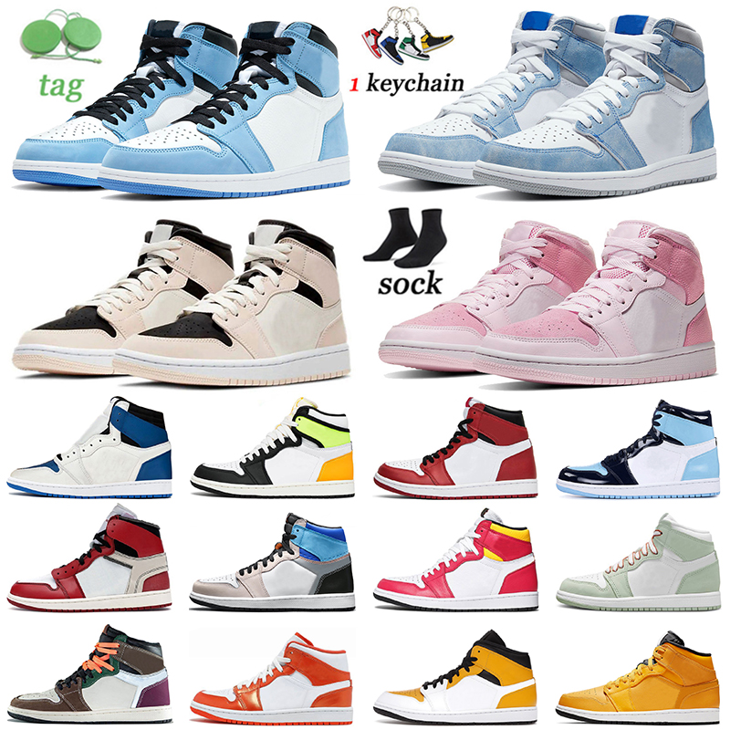 Authentic Jordan 1 High OG Basketball Shoes Mens Womens Jumpman 1s Hyper Royal Mid Digital Pink University Blue Barely Orange Obsidian Hand Crafted Retro Sneakers, C15 36-40 mid crimson tint toe.jpg