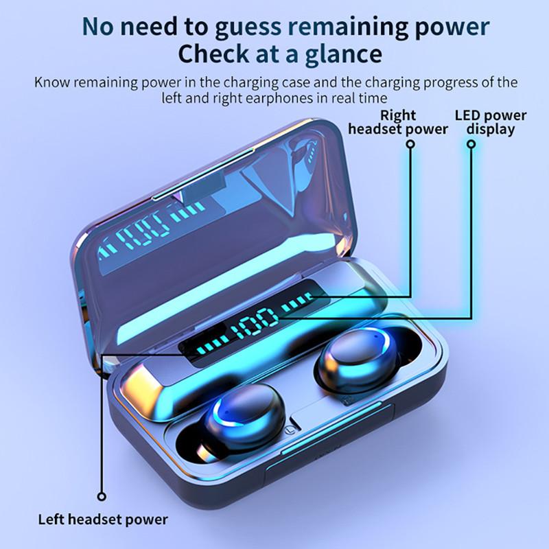 F9-5C TWS Wireless Bluetooth Earphones Headphones 2200mAh Charging Box With Microphone Sport Waterproof Headsets Earbuds