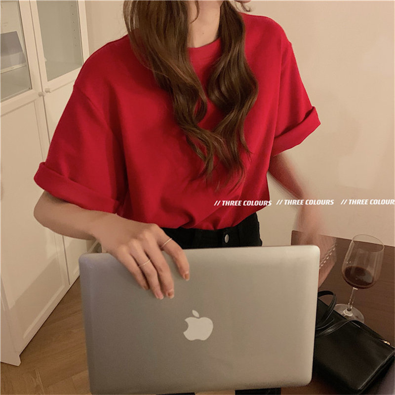 All Match Stylish Female T-Shirts Loose Women Solid Short Sleeves Casual Brief Chic Sexy Korean Tops 210421