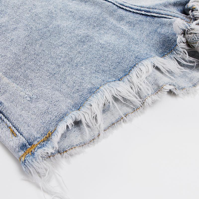 Sexy Summer Denim Shorts Women Vintage High Waist Jean Female Worn Loose Burr Hole Jeans With Casual Streetwear Women's