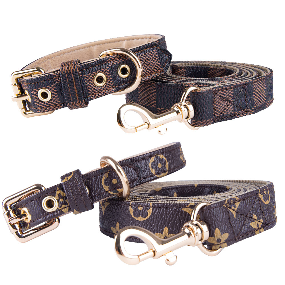 Stylish and Versatile Adjustable Puppy Necklace Waterproof PU Leather Leash with Letter Motifs for Furry Friends
