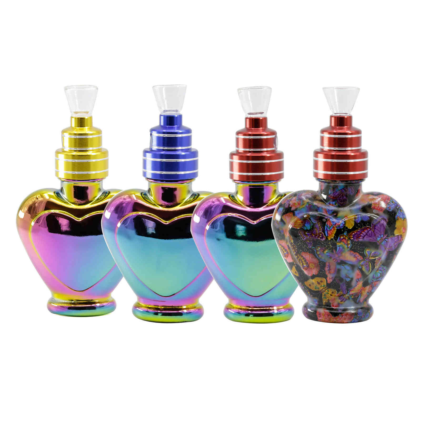 Height 13.5cm blue butterfly accessories pattern colorful peach heart design glass bottle pipe
Height 13.5cm blue butterfly accessories pattern colorful peach heart design glass bottle pipe