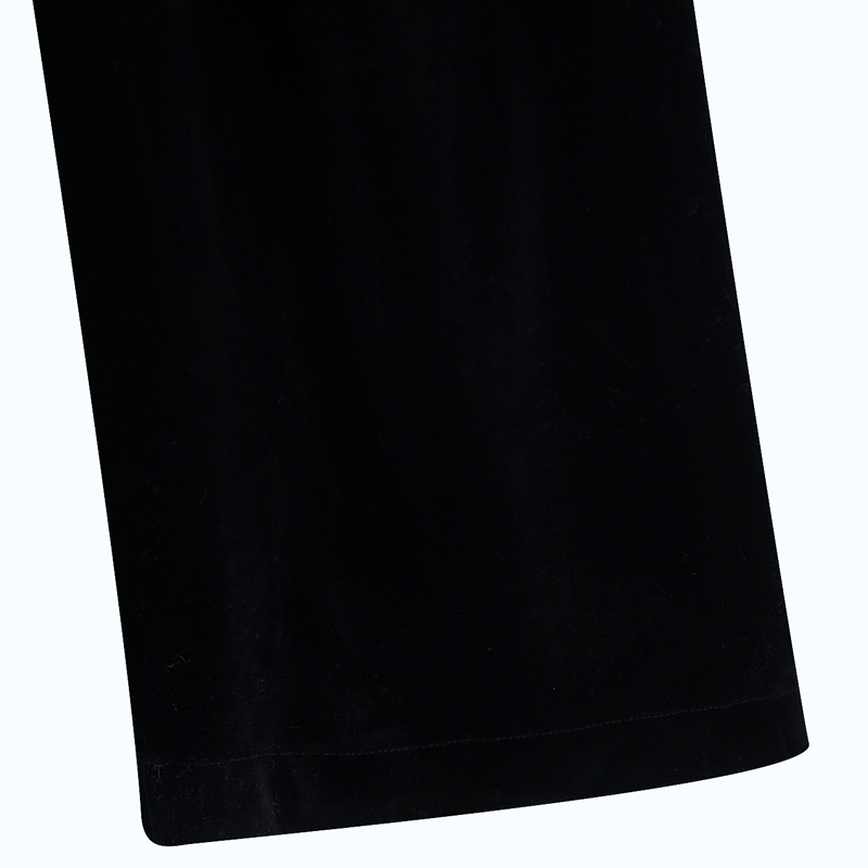 Vintage Straight Pants Women Fashion Velvet Solid Trousers Elegant Ladies Elastic Waist Long Pants Chic Pantalones 210520