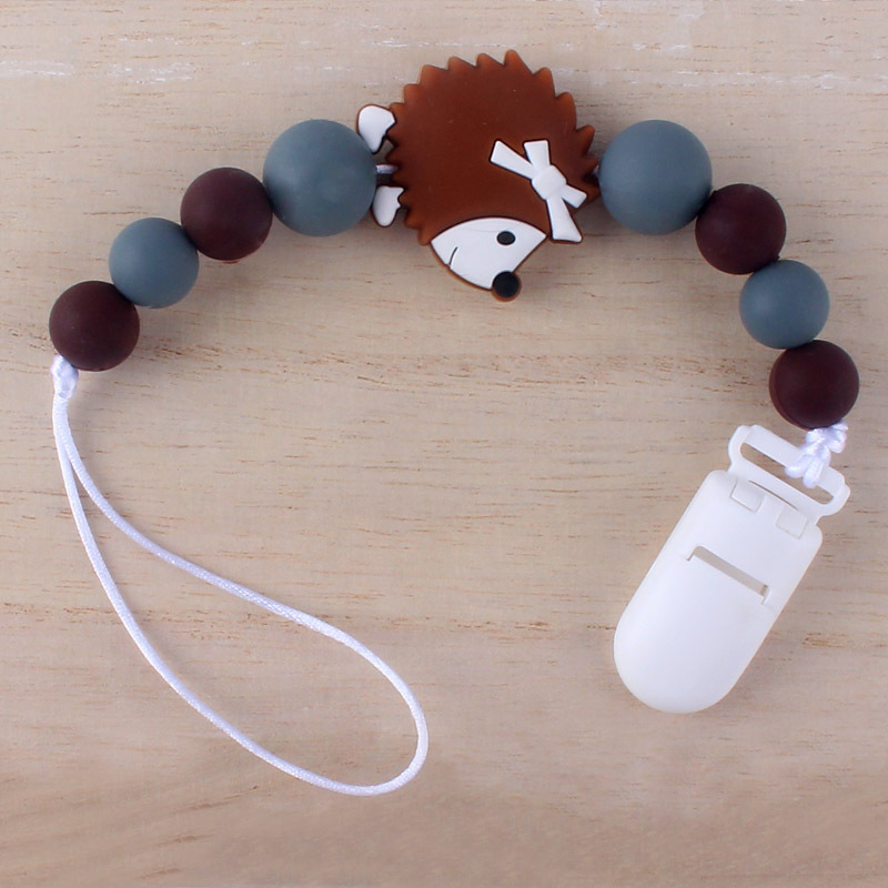 INS baby Safty Silicon Pacifier Holders Clips Candy Colors Beads Ball Design Health Care Teething Pacifier Anti-drop Chain Infant Suitable For 0-3Mont