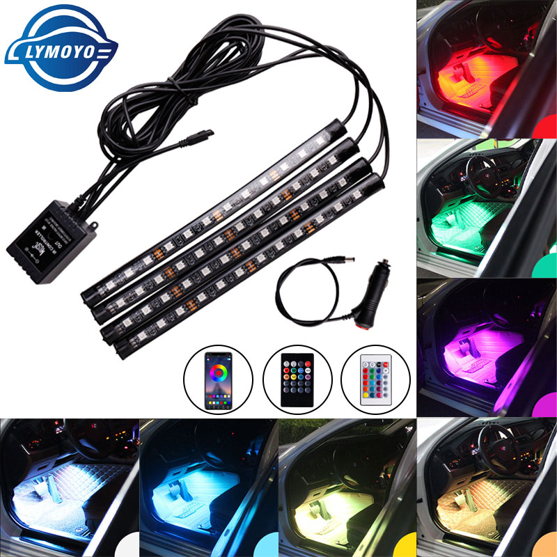 4 In 1 Car styling Foot Light Interior Wireless Remote/Music/Voice Control Decoration Light Cigarette LED Atmosphere RGB Lamp Strip 12v
4 In 1 Car styling Foot Light Interior Wireless Remote/Music/Voice Control Decoration Light Cigarette LED Atmosphere RGB Lamp Strip 12v