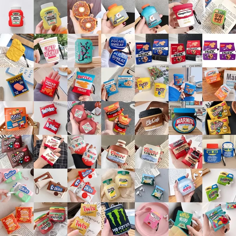 Soft Silicone Cases For AirPods 1 2 Pro Earbuds Bluetooth Earphone Cover 3D Cute Candy Food Water Drinks Beer Milk Biscuits Snacks Chocolate Chip Cookies Box, Mix colors
Soft Silicone Cases For AirPods 1 2 Pro Earbuds Bluetooth Earphone Cover 3D Cute Candy Food Water Drinks Beer Milk Biscuits Snacks Chocolate Chip Cookies Box, Mix colors