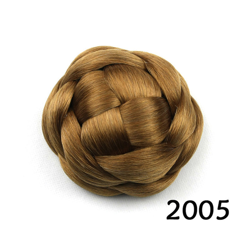 Synthetic Bun Braided Chignons Simulating Human Hair Extension Updo For Daily Working Party and Bride039s HairstyleG6602052