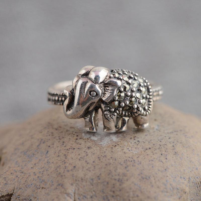Cluster Rings FNJ 925 Silver MARCASITE Elephant Ring For Women Jewelry 100% Original Pure S925 Sterling Cute Animal
Cluster Rings FNJ 925 Silver MARCASITE Elephant Ring For Women Jewelry 100% Original Pure S925 Sterling Cute Animal