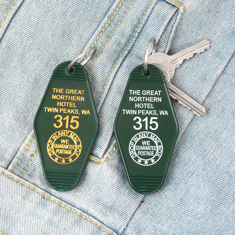 Twin Peaks Keychain Keytag Key Chain Keyring The Great Northern Hotel Jewelry Gifts for Twin Peaks Fans