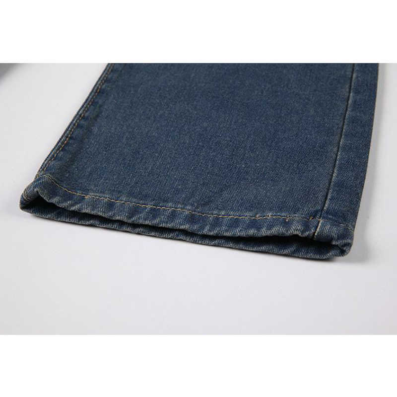 High Waist Women Ripped Jeans Streetwear Causal Straight Summer Fashion Long Pants Baggy Blue Versatile Denim Trouser 210922