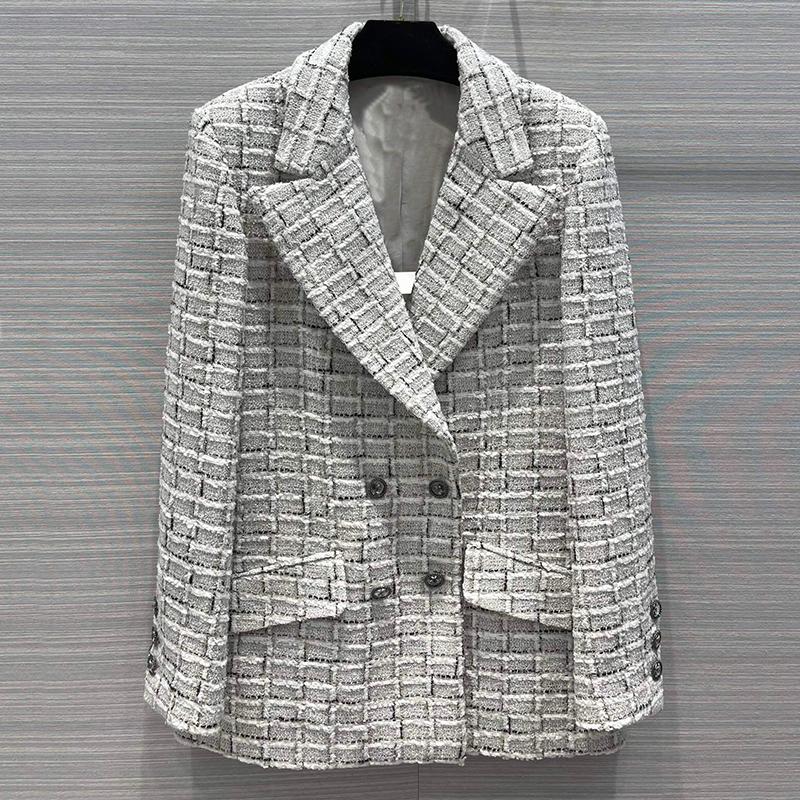 Women's Jackets Runway Elegant Design Tweed Suit Blazer Women High Quality Camellia Liner Lapel Gem-Buttons Double Breasted Plaid Long Jacke, Black;brown
Women's Jackets Runway Elegant Design Tweed Suit Blazer Women High Quality Camellia Liner Lapel Gem-Buttons Double Breasted Plaid Long Jacke, Black;brown