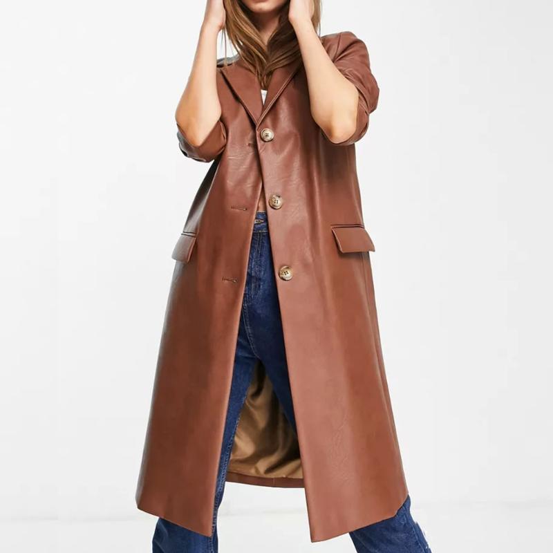 Women's Leather & Faux DiYiG WOMAN 2021 Early Autumn Wear European And American Style Advanced Long Brown PU Coat, Black
Women's Leather & Faux DiYiG WOMAN 2021 Early Autumn Wear European And American Style Advanced Long Brown PU Coat, Black
