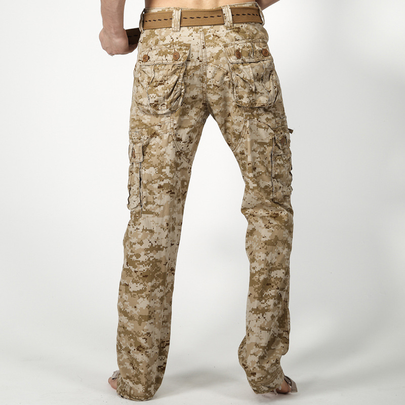 Camouflage Pants Fashion Mens Camo Cargo Pants High Quality Cotton Army Long Straight Fit Trousers Male Desert Camo Joggers Men 210518