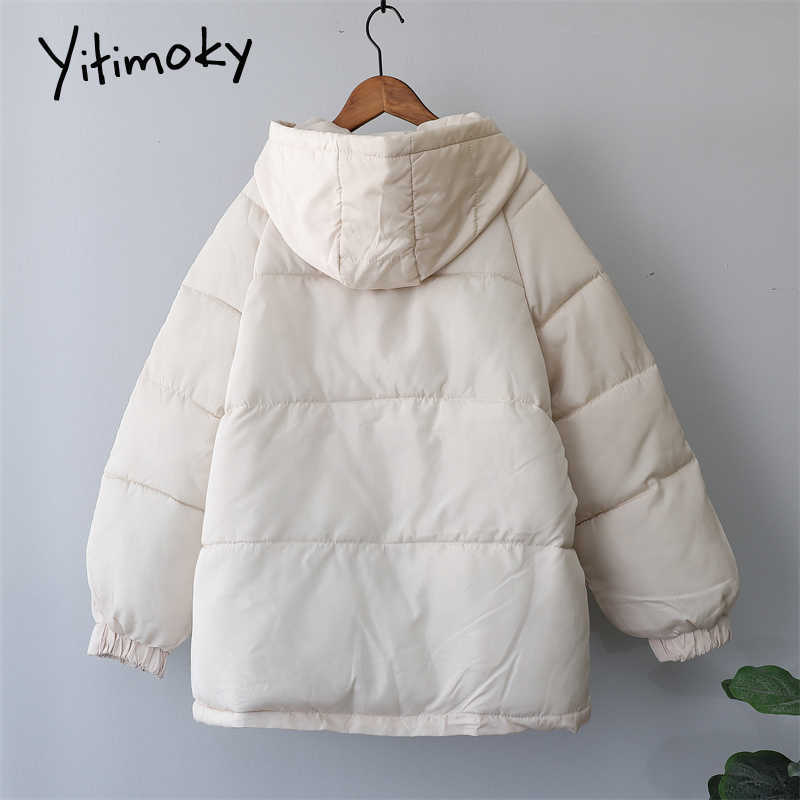 Yitimoky Winter Coat Women Parkas Oversize Zipper Female Warm Elegant Puffer Jacket Clothes Harajuku Korean Fashion Purple 211018