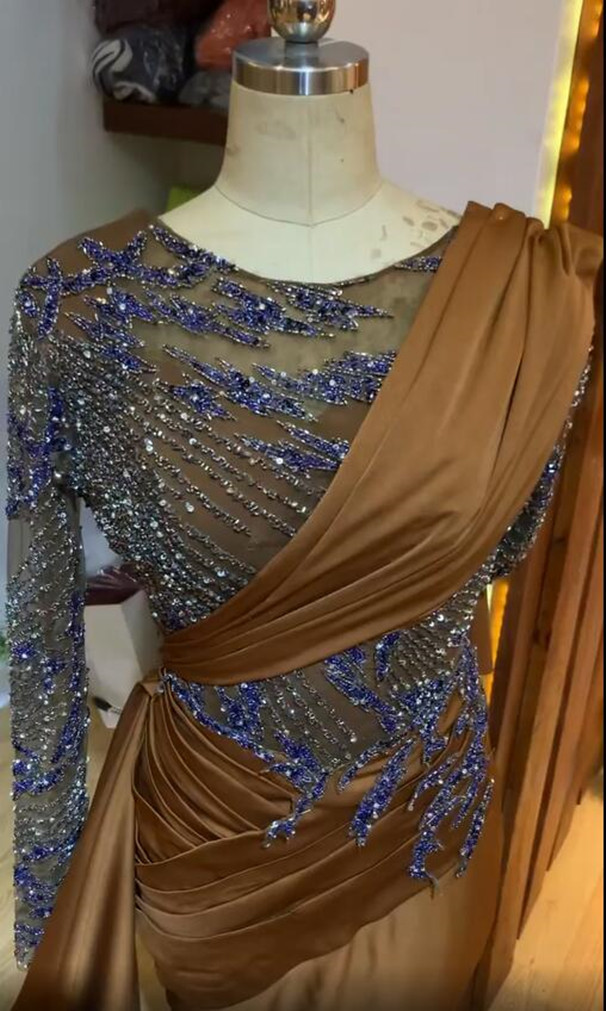 2022 Plus Size Arabic Aso Ebi Luxurious Sparkly Mermaid Prom Dresses Beaded Sequins Evening Formal Party Second Reception Birthday Engagement Gowns Dr