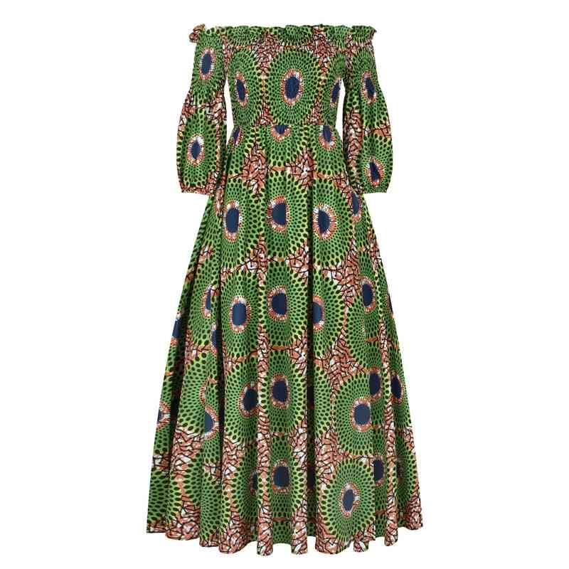 Vintage Sexy Clothes Fashion Dashiki Print Maxi Dress Party African Dresses for Women 210408