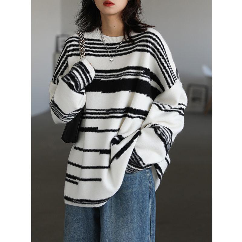 Women's Sweaters Size S-5XL Street Casual Loose Irregular Stripe Sweater Korean Fashion Lazy Wind Thin Outer Top 's Autumn And Winter Women, White
Women's Sweaters Size S-5XL Street Casual Loose Irregular Stripe Sweater Korean Fashion Lazy Wind Thin Outer Top 's Autumn And Winter Women, White