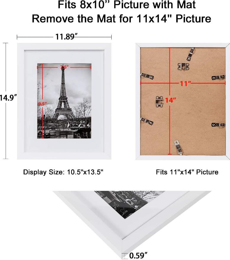 Picture Frame Display Gallery Wall Mounting Photo Crafts Case Home Decoraions Black White 4 Sizes For Chose