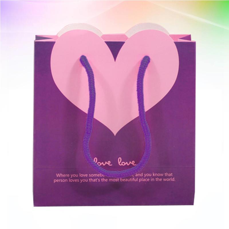 Gift Wrap Heart Shape Paper Bags With Handles Storage Bag For Shopping Birthday Party 22x17x10cm (Purple/Random Handle Color)
Gift Wrap Heart Shape Paper Bags With Handles Storage Bag For Shopping Birthday Party 22x17x10cm (Purple/Random Handle Color)