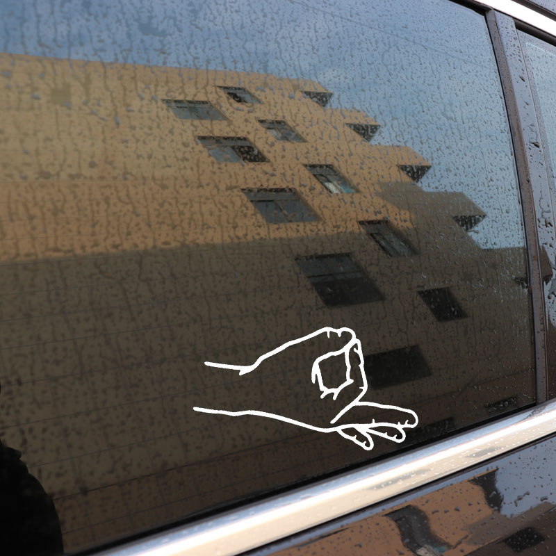 15.3*9.1CM Interesting Pack Circle Game Hand Finger Car Sticker High Quality Vinyl Decoration