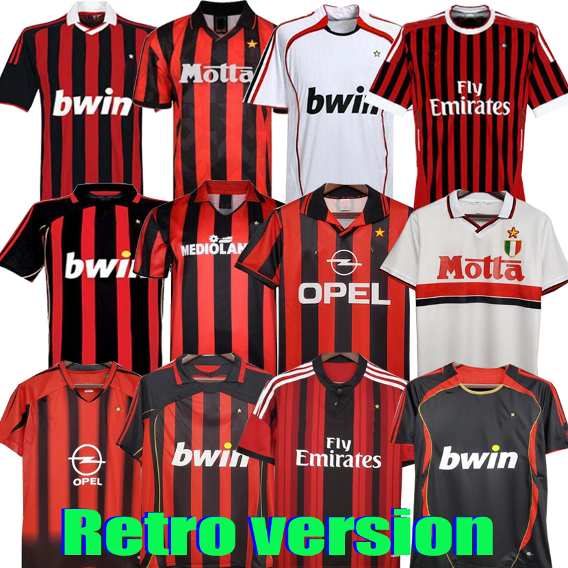 01 02 03 Retro Ac Milan Soccer Jerseys 90 91 Kaka Baggio Ronaldo Nesta Maldini VAN BASTEN Pirlo Inzaghi Beckham Gullit Shevchenko Vintage 06, Black;yellow
01 02 03 Retro Ac Milan Soccer Jerseys 90 91 Kaka Baggio Ronaldo Nesta Maldini VAN BASTEN Pirlo Inzaghi Beckham Gullit Shevchenko Vintage 06, Black;yellow