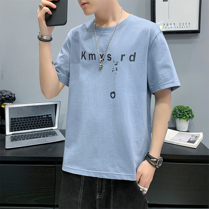 men's t shirts short sleeve 2021 spring and summer round neck trend korean, White;black
men's t shirts short sleeve 2021 spring and summer round neck trend korean, White;black