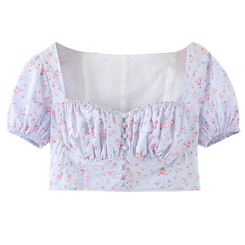 Single-breasted Button Elastic V neck Ruched Tank Tops Women Summer Short Sleeve Crop Top Streetwear Sexy Cool Girls Tees 210429