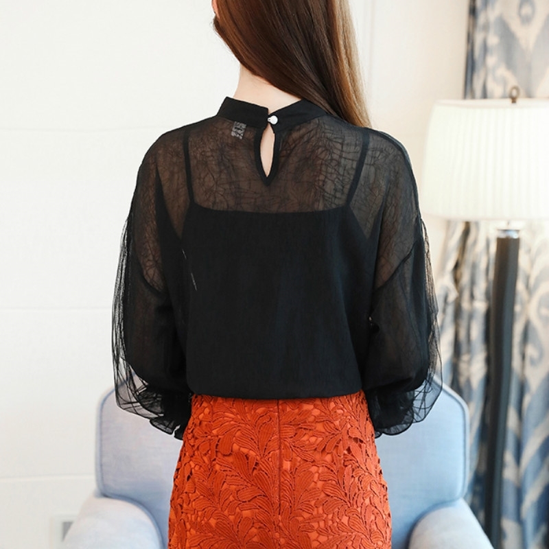 Arrive Women Blouse Summer Fashion Long Sleeve Solid White Shirt Casual Female Chiffon Clothing 0186 30 210506