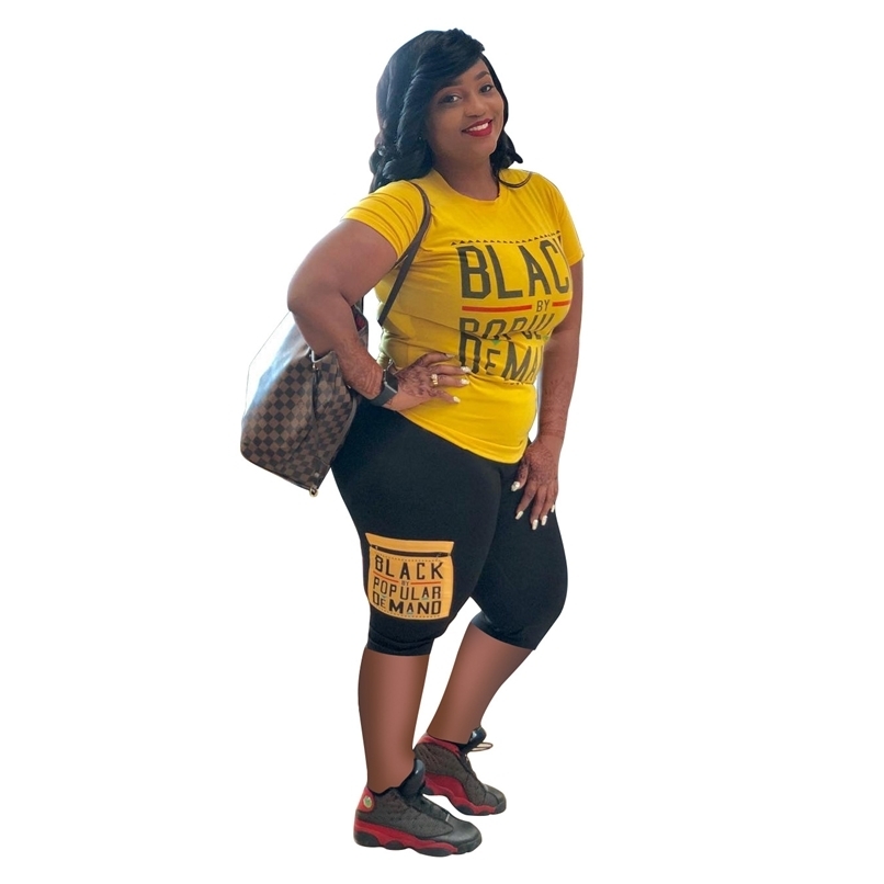 Product Wholesale Plus Size S-3XL Clothing Sports Women Two Piece Outfits T-Shirt Top Biker Shorts Matching Sets 210525, Yellow
Product Wholesale Plus Size S-3XL Clothing Sports Women Two Piece Outfits T-Shirt Top Biker Shorts Matching Sets 210525, Yellow