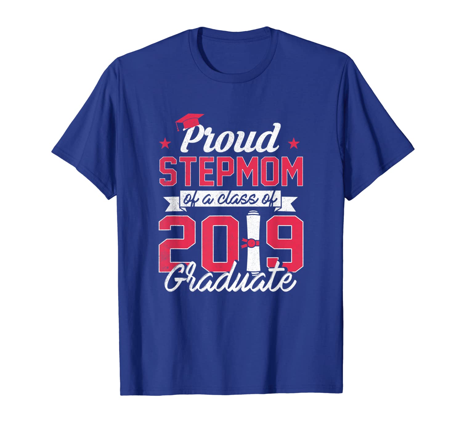 Proud Step Mom Of A Class Of 2019 Graduate Graduation Gift, White;black