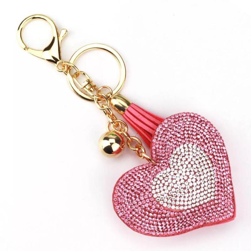 Keychains Fashion Leather Love Keychain Crystal Heart Tassel Car Key Rings Female Bags Pendant Accessories Chain
Keychains Fashion Leather Love Keychain Crystal Heart Tassel Car Key Rings Female Bags Pendant Accessories Chain