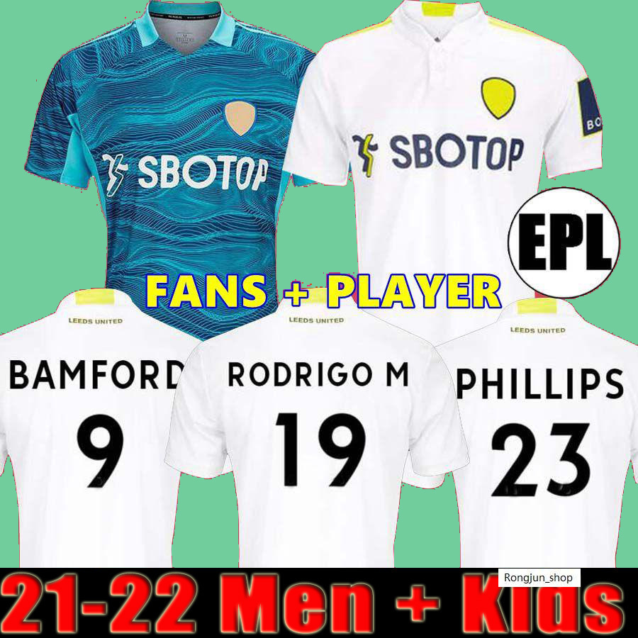 

21 22 Leeds soccer jersey United 2021 2022 PHILLIPS FIRPO JUNIOR BAMFORD RAPHINHA DIEGO LLORENTE RODRIGO Goalkeeper football shirt Thailand, Kids home 21 22