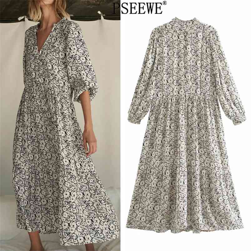 Spring Floral Print Oversized Long Dresses For Women Casual Ruffel Puff Sleeve Woman Plus Size Dress 210519, Beige
Spring Floral Print Oversized Long Dresses For Women Casual Ruffel Puff Sleeve Woman Plus Size Dress 210519, Beige
