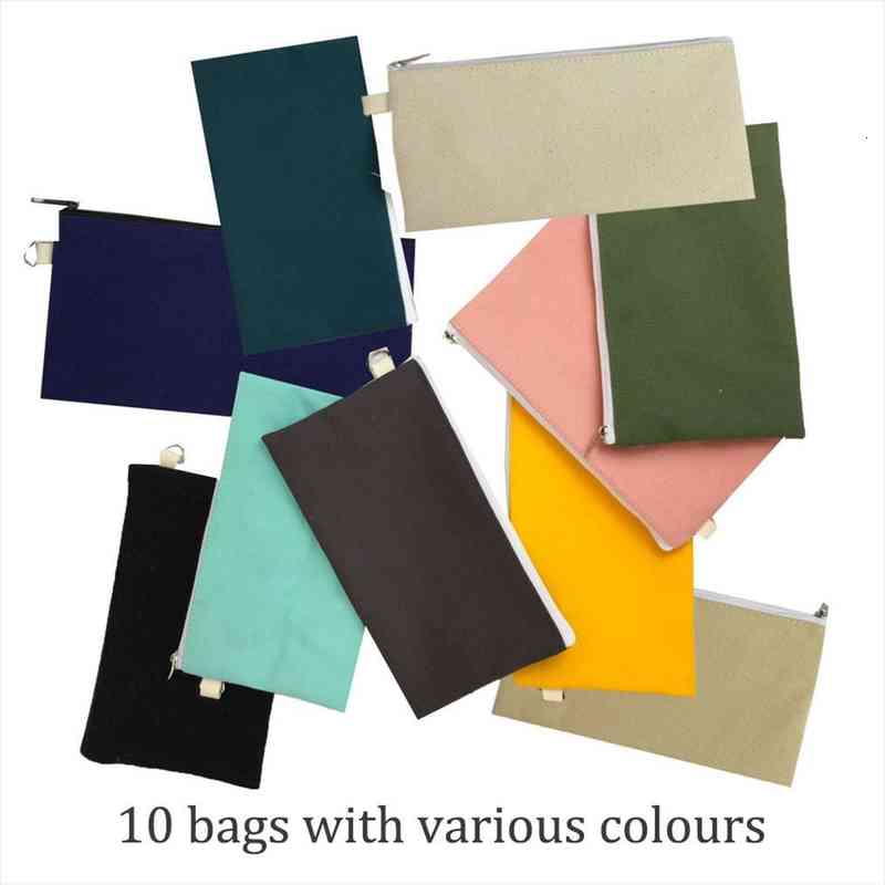 10pcs coloful blank canvas zipper cosmetic bags pencil cases pen pouches cotton makeup mobile phone clutch bag organizer
10pcs coloful blank canvas zipper cosmetic bags pencil cases pen pouches cotton makeup mobile phone clutch bag organizer
