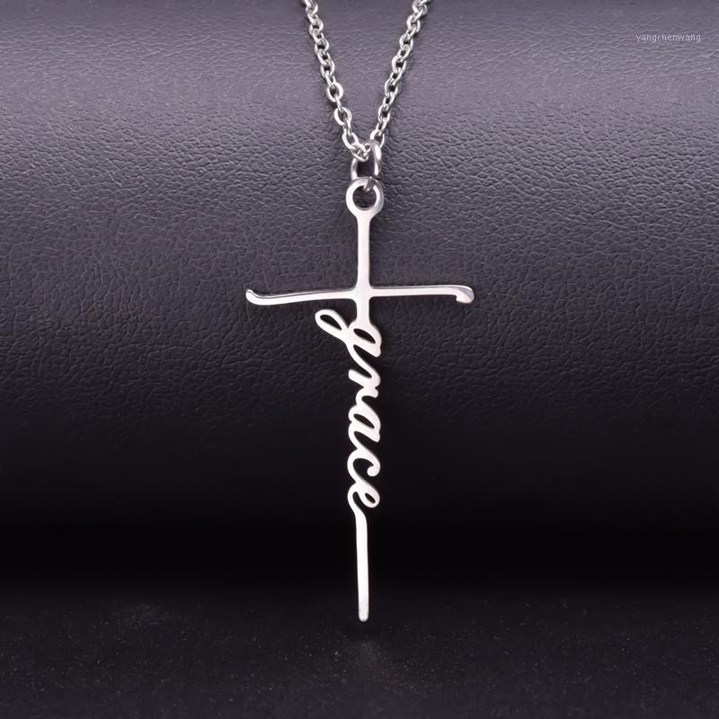 Chains Stainless Steel Cross Jesus Pendant Necklace For Women Men Chain Decoration Letters Neck Necklaces 2021 Jewelry Faith Grace Love
Chains Stainless Steel Cross Jesus Pendant Necklace For Women Men Chain Decoration Letters Neck Necklaces 2021 Jewelry Faith Grace Love