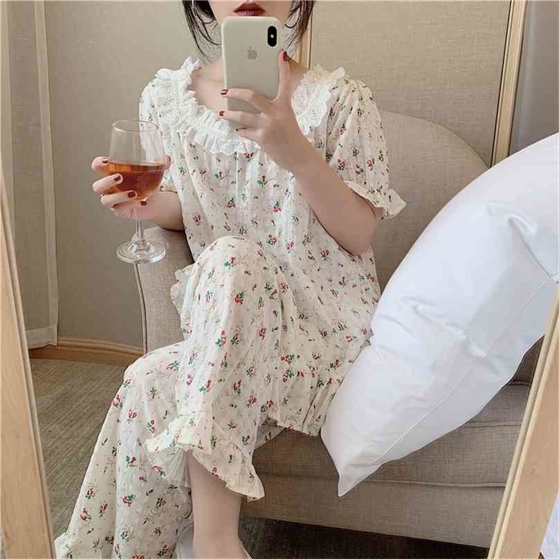 Homewear Cotton Summer Florals Women Printed Girls Comfortable Sleepwear All Match Loose Sweet Pajamas Sets 210525, Photo color
Homewear Cotton Summer Florals Women Printed Girls Comfortable Sleepwear All Match Loose Sweet Pajamas Sets 210525, Photo color
