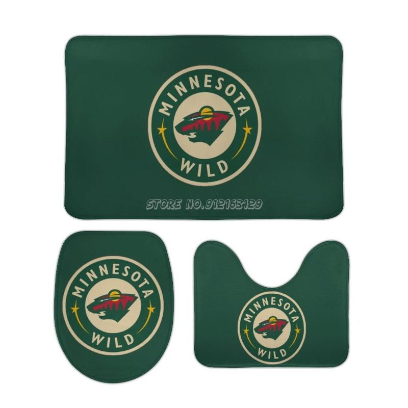 Bath Mats WILD BEAR CLUB IN MINNESOTA 3pcs Bathroom Set Carpet Toilet Seat Cover Floor Mat Practical Decor Logo Hockey Bath Mats WILD BEAR CLUB IN MINNESOTA 3pcs Bathroom Set Carpet Toilet Seat Cover Floor Mat Practical Decor Logo Hockey
