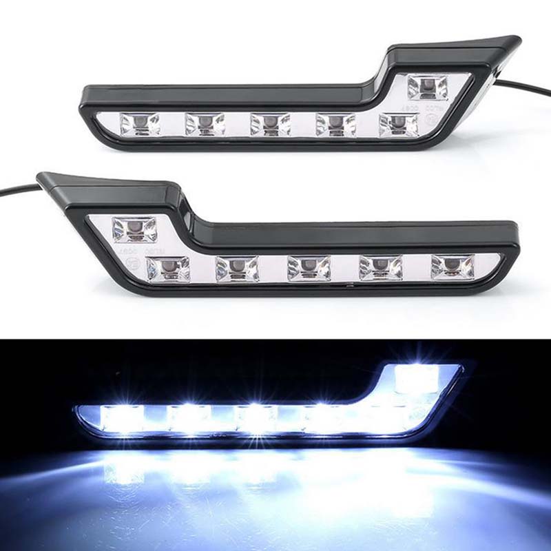 Vehicle Lights 12V L Shaped Driving Lamp Daytime Running Fog Light Durable Waterproof Car LED Lamps 1 Pair