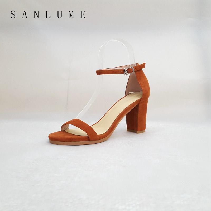 Arrive Summer Sandals Women Pumps Kid Suede Ladies Genuine Leather Sandal Sexy Ankle Strap Peep Toe Thick Heels, Black
Arrive Summer Sandals Women Pumps Kid Suede Ladies Genuine Leather Sandal Sexy Ankle Strap Peep Toe Thick Heels, Black