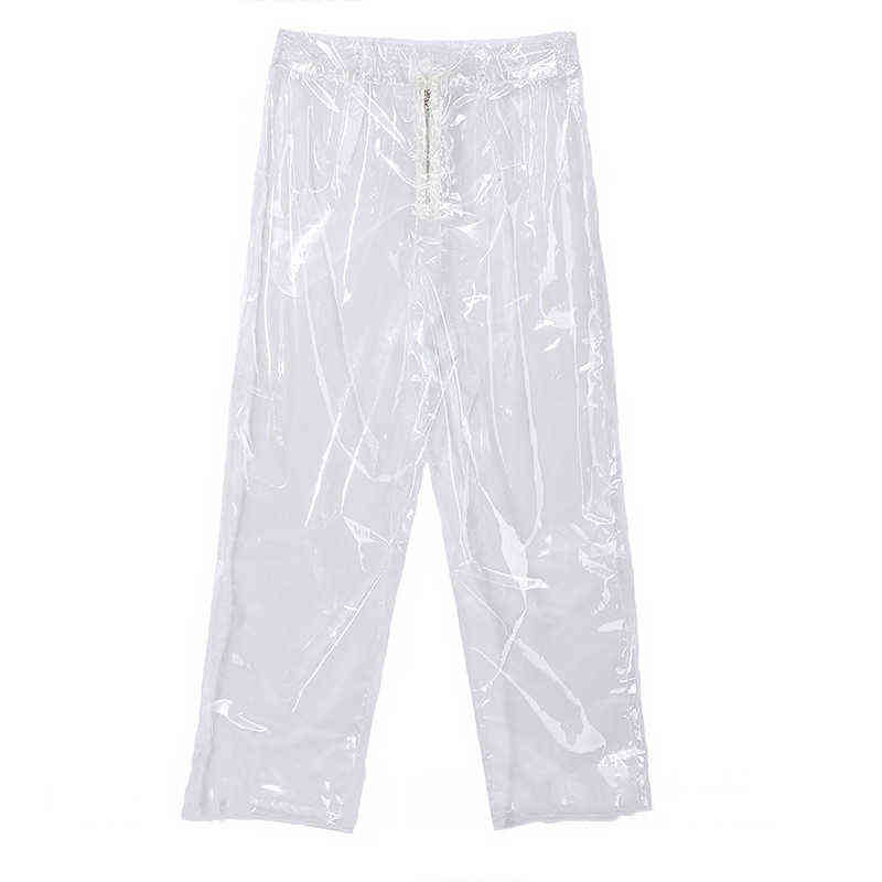 [EAM] auutmn Fashion Pattern Korean Style Transparent Color Pants Woman Ankle-length YA84900 211115
