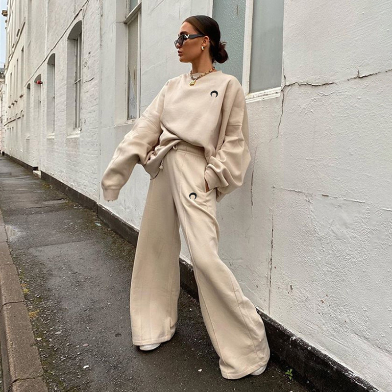 Casual Loose Wide Leg Pants Women Syle High Waisted Trousers Joggers Sweat Femme 210422