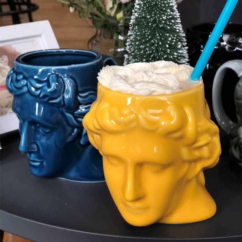 Mugs Ceramic David Head Cup 401-500ml Ancient Greek Apollo Sculpture Office Personalized Coffee Desktop Decoration, Black
Mugs Ceramic David Head Cup 401-500ml Ancient Greek Apollo Sculpture Office Personalized Coffee Desktop Decoration, Black