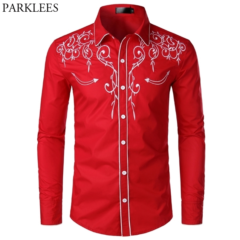 Floral Embroidery Red Tuxedo Shirt Male Brand Slim Long Sleeve Mens Dress s Chemise Homme Wedding Party for Men 210721, White
Floral Embroidery Red Tuxedo Shirt Male Brand Slim Long Sleeve Mens Dress s Chemise Homme Wedding Party for Men 210721, White