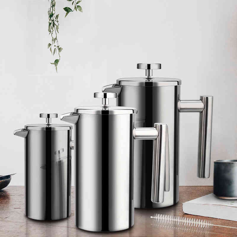French Press Coffee Maker Stainless Steel Coffee Percolator Pot,Double Wall & Large Capacity Manual Cafetiere Coffee Containers T200227
French Press Coffee Maker Stainless Steel Coffee Percolator Pot,Double Wall & Large Capacity Manual Cafetiere Coffee Containers T200227