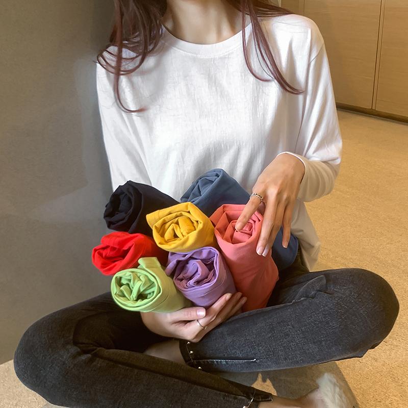 Colors Cotton T-shirt Ladies Autumn And Spring Long-sleeved Casual Wear Street Fashion Top -4XL Oversized Women's, As pic
Colors Cotton T-shirt Ladies Autumn And Spring Long-sleeved Casual Wear Street Fashion Top -4XL Oversized Women's, As pic
