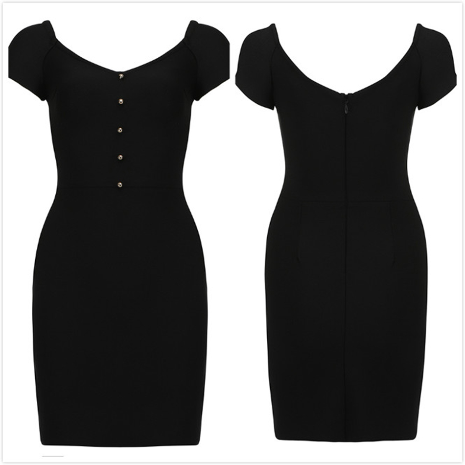 Free Summer Women's Bandage Dress Sexy V-neck Short Sleeve Single Breasted Bodycon Mini Club Party Vestidos 210524