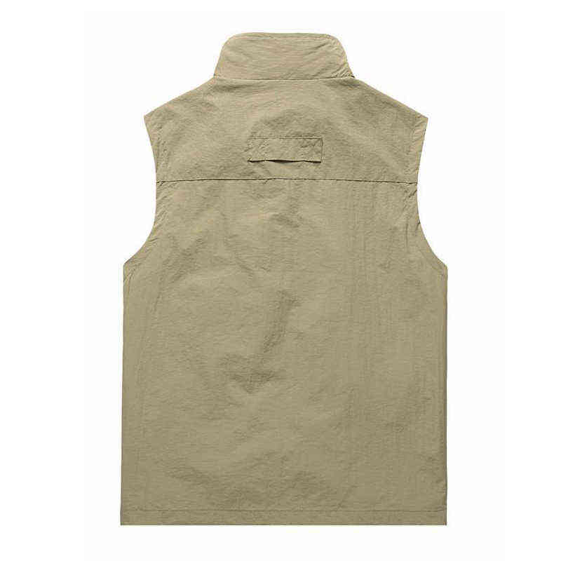 Summer Autumn Mesh Vest Many Pockets Men Outdoors Thin Multi Pocket Classic Waistcoat Male Pographer Sleeveless Jacket 6XL 211119