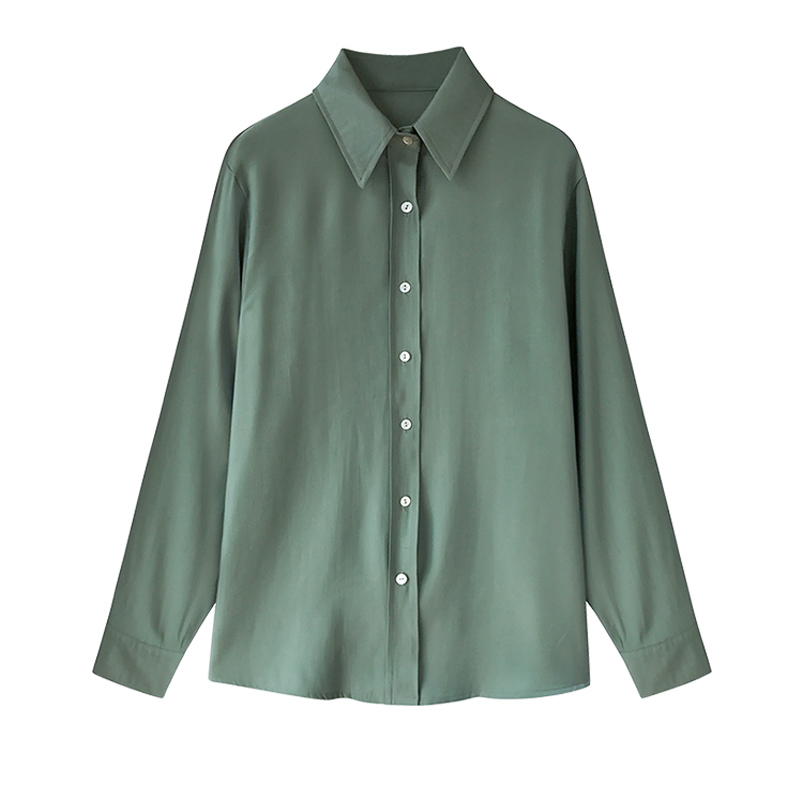 Women Shirts and Blouses Long Sleeve Lapel Chiffon Blouse Fashion Solid Office Style Ladies Tops Blusas Mujer 7311 50 210427